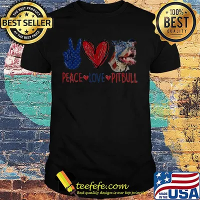Peace love pitbull american flag independence day shirt