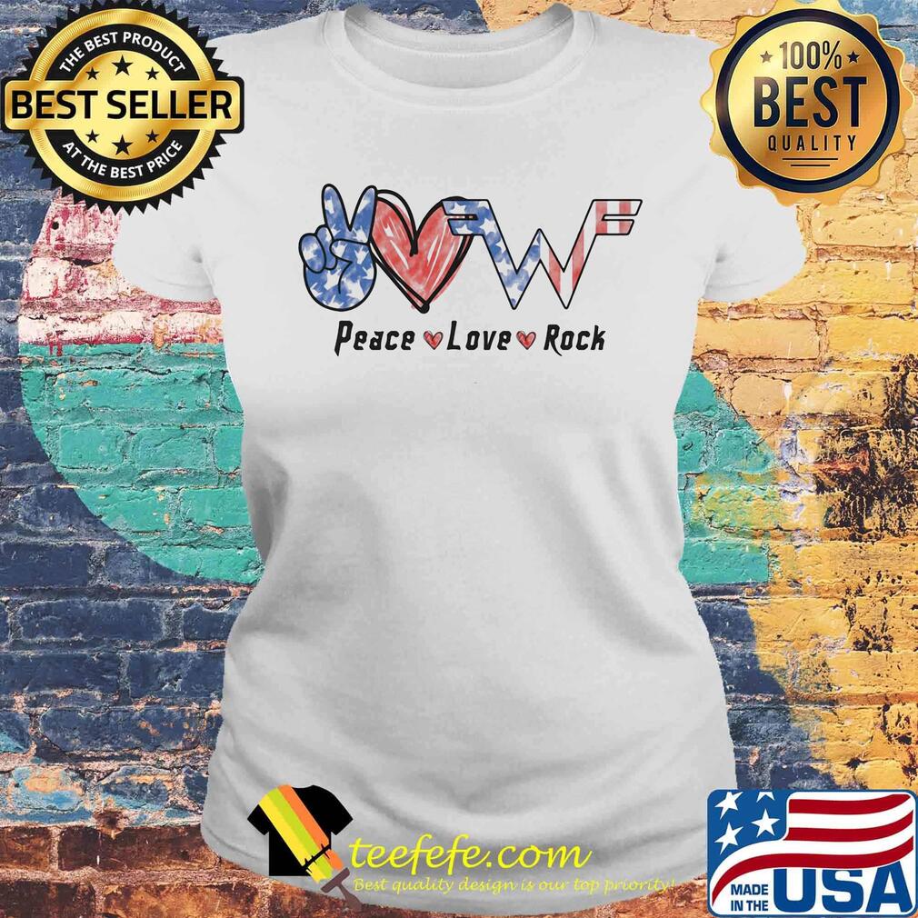 Peace love rock american flag independence day s Laides tee Peace love rock american flag independence day s Laides tee
