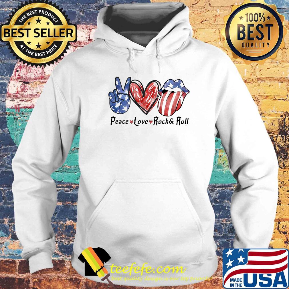 Peace love rock and roll american flag independence day s Hoodie Peace love rock and roll american flag independence day s Hoodie
