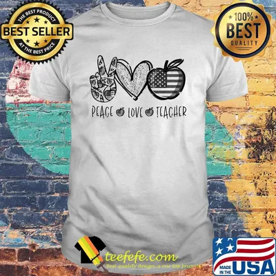 Peace love teacher american flag independence day shirt