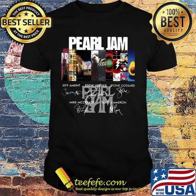 Pearl jam band members signatures shirt