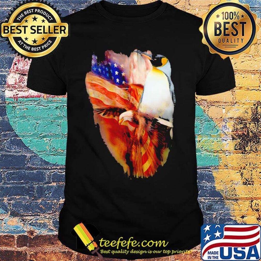 Penguin American Wings Mask Independence Day Shirt