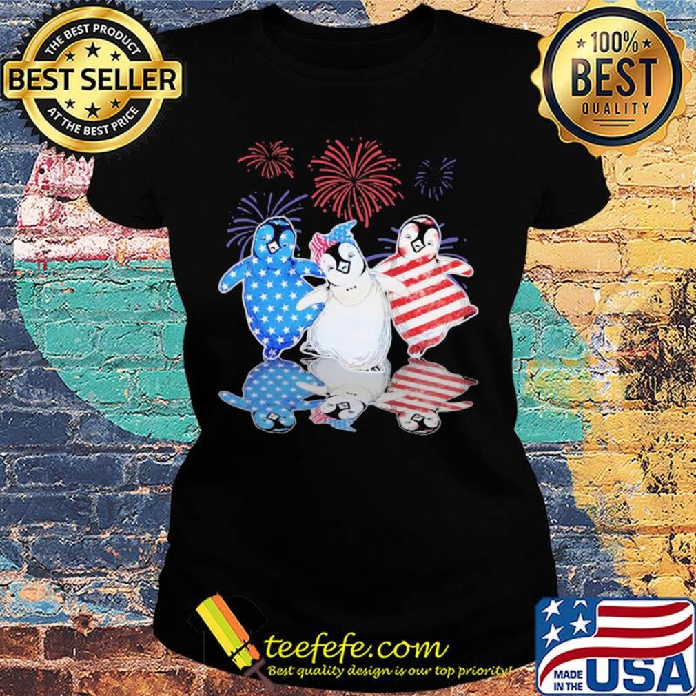 Penguins firework american flag independence day s Ladies tee Penguins firework american flag independence day s Ladies tee