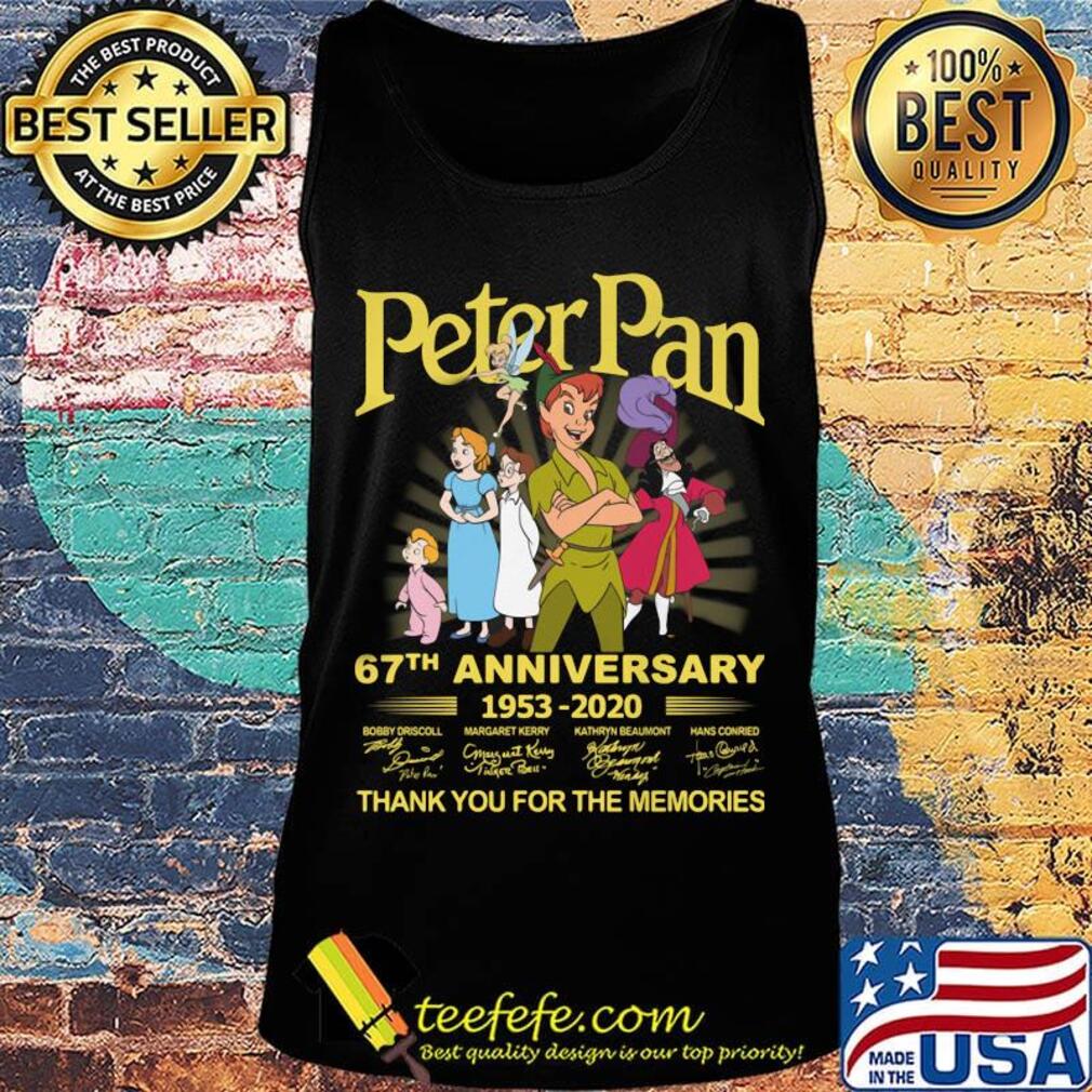Peter pan movie 67th anniversary 1953 2020 thank you for the memories signatures s Tank top Peter pan movie 67th anniversary 1953 2020 thank you for the memories signatures s Tank top