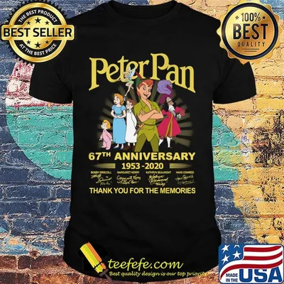 Peter pan movie 67th anniversary 1953 2020 thank you for the memories signatures shirt