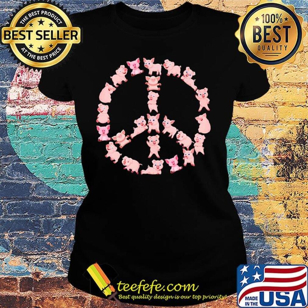 Pig Peace Sign Circle Funny Lover Shirt Ladies tee Pig Peace Sign Circle Funny Lover Shirt Ladies tee