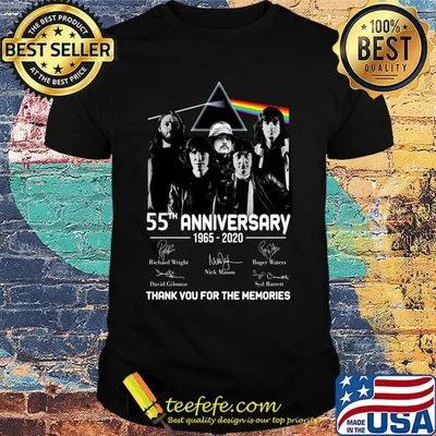 Pink floyd band 55th anniversary 1965 2020 thank you for the memories signatures shirt