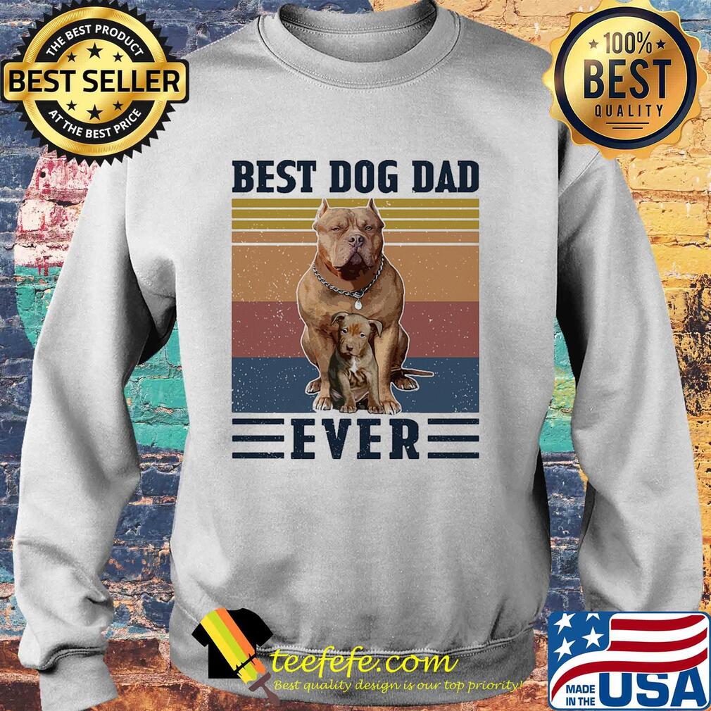 Pitbull best dog dad ever vintage retro s Sweater Pitbull best dog dad ever vintage retro s Sweater