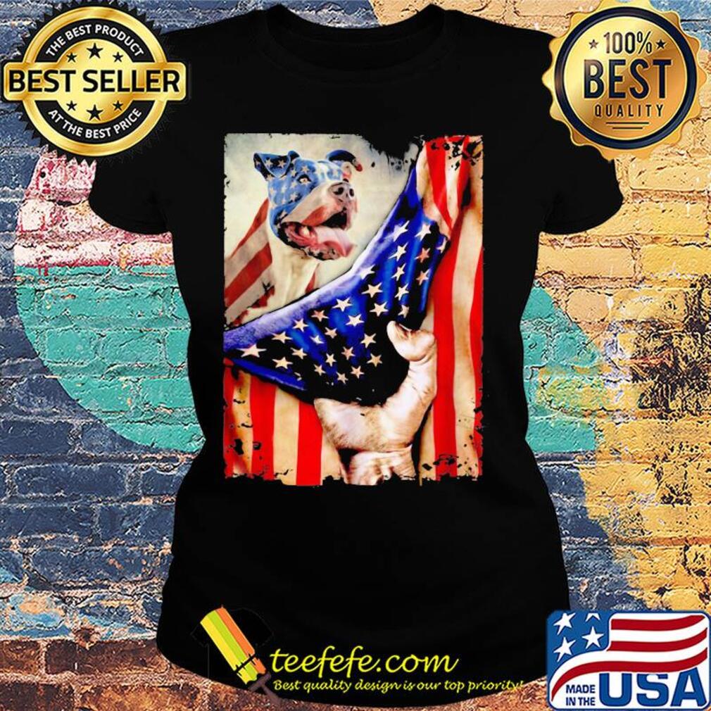Pitbull dog american flag independence day s Ladies tee Pitbull dog american flag independence day s Ladies tee