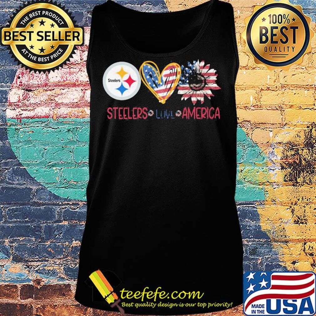 Pittsburgh Steelers love american flag independence day sunflower heart s Tank top Pittsburgh Steelers love american flag independence day sunflower heart s Tank top