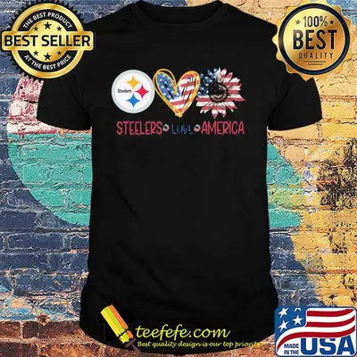 Pittsburgh Steelers love american flag independence day sunflower heart shirt