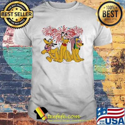 Pluto dog firework american flag independence day shirt