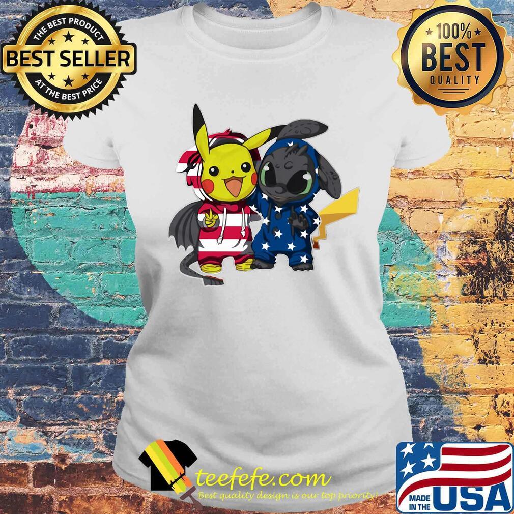 Pokemon and toothless america 4th of july independence day s Laides tee Pokemon and toothless america 4th of july independence day s Laides tee