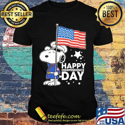 Police snoopy american flag happy independence day shirt