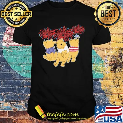 Pooh firework american flag independence day shirt