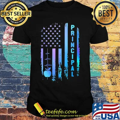 Principal heartbeat american flag independence day shirt