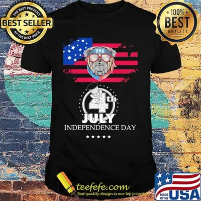 Pug american flag america 4th of july independence day shirt