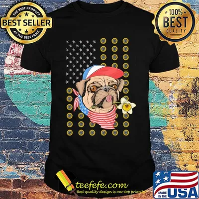 Pug American flag veteran Independence Day shirt