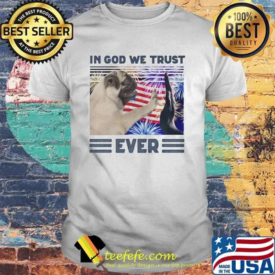 Pug in God we trust ever American flag independence day shirt