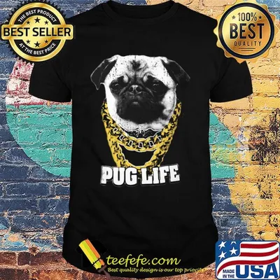 Pug Life Gold Necklace Shirt