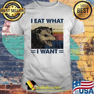 Raccoon i eat what i want vintage retro white shirt