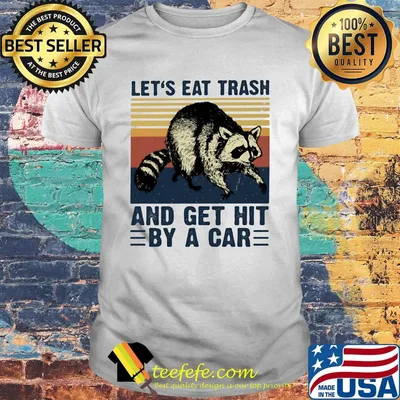 Raccoon let's eat trash and get hit by a car vintage retro shirt