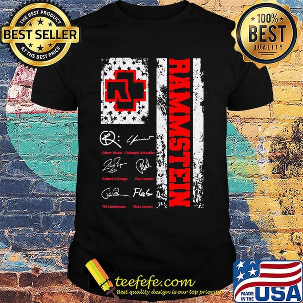 Rammstein members signatures american flag independence day shirt