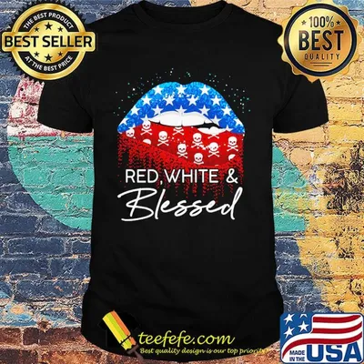 Red White Blessed Skullcap American Flag Independence Day Shirt