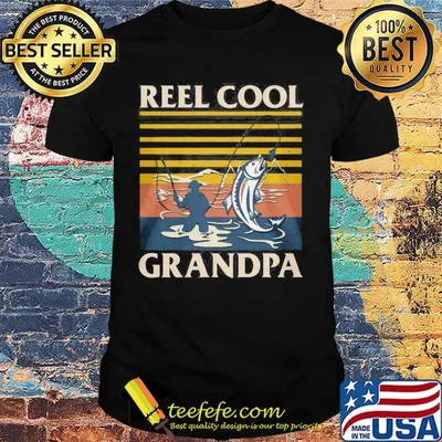 Reel Cool Grandpa Fishing Vintage Retro Shirt