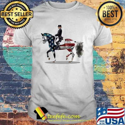 Riding horse american flag independence day shirt