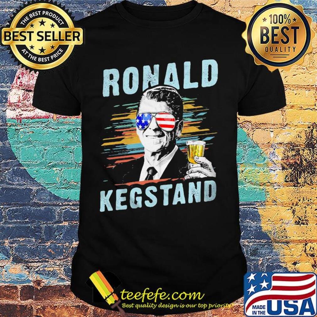 Ronald kegstand drink american flag independence day shirt