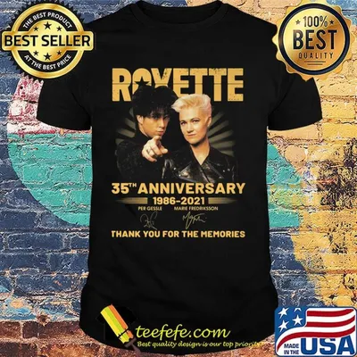 Roxette 35th anniversary 1986 2020 thank you for the memories signatures shirt