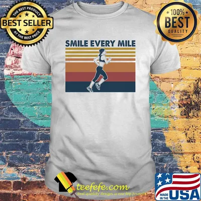 Running smile every mile vintage retro shirt