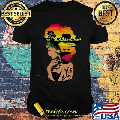 Safari goddess black woman african elephant shirt