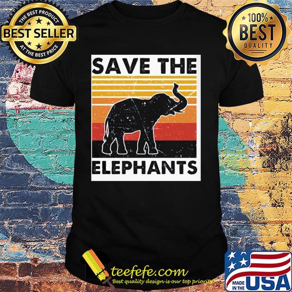Save the elephant vintage retro shirt