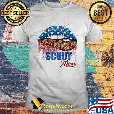 Scout mom lip American flag veteran Independence day shirt