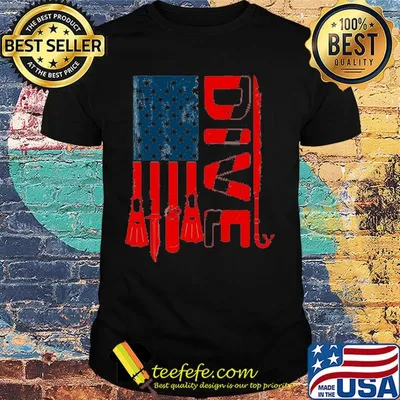 Scuba diving dive american flag independence day shirt