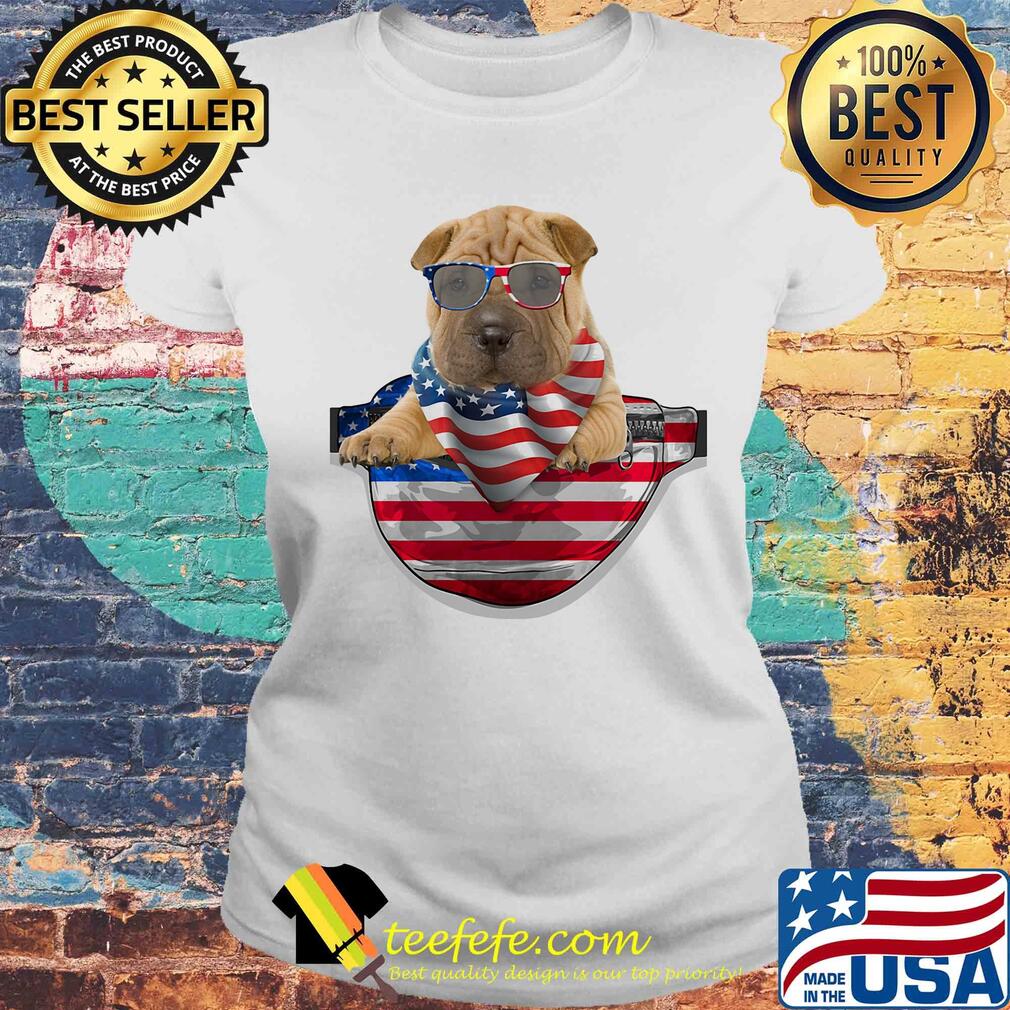 Shar pei waist pack american flag independence day s Laides tee Shar pei waist pack american flag independence day s Laides tee