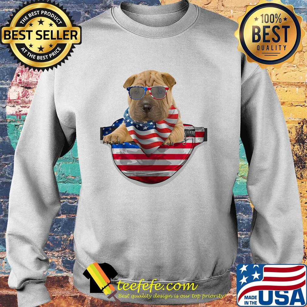 Shar pei waist pack american flag independence day s Sweater Shar pei waist pack american flag independence day s Sweater
