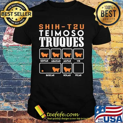 Shih tzu teimoso truques sentar abaixar agitar vir buscar rolar ficar shirt