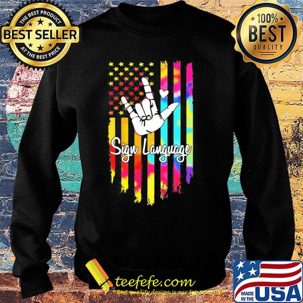 Sign language american flag independence day heart s Sweater Sign language american flag independence day heart s Sweater