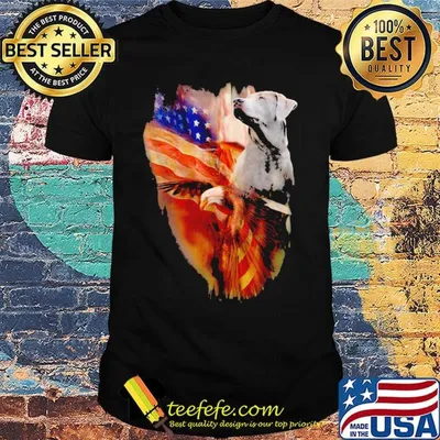 Silver Labrador Retriever American Wings Independence Day Shirt