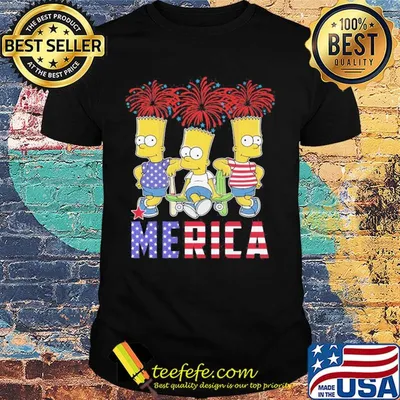 Simpsons merica firework american flag independence day shirt