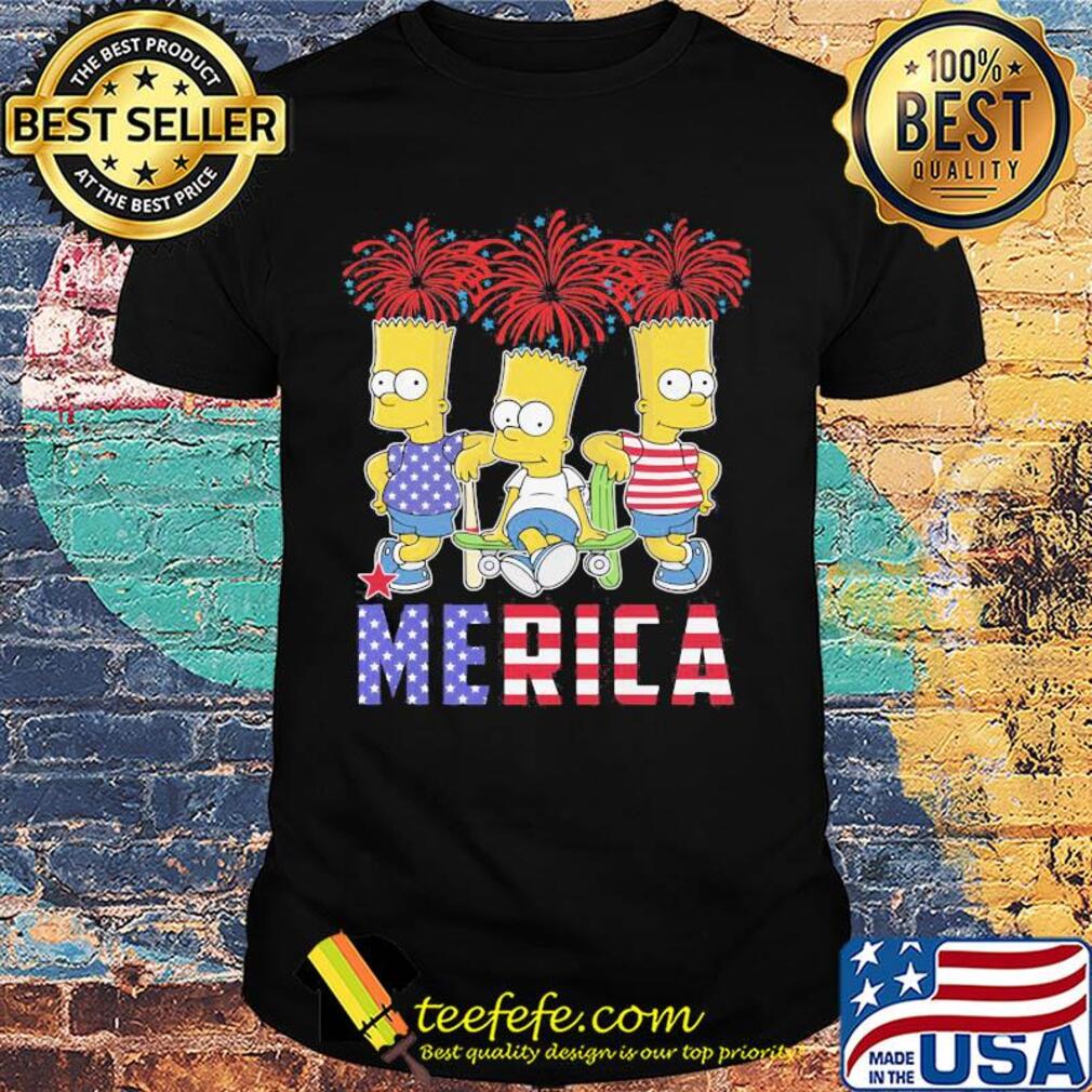 Simpsons merica firework american flag independence day shirt