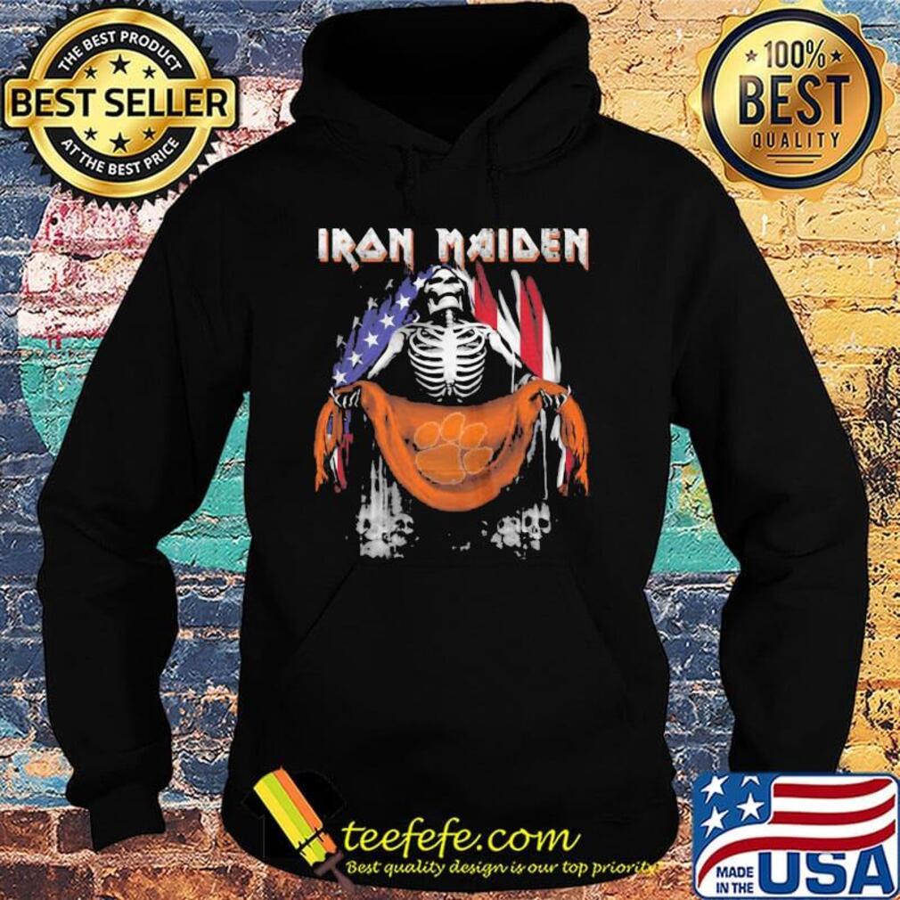 Skeleton iron maiden clemson tigers logo american flag independence day s Hoodie Skeleton iron maiden clemson tigers logo american flag independence day s Hoodie