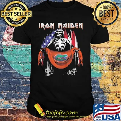 Skeleton iron maiden florida gators logo american flag independence day shirt
