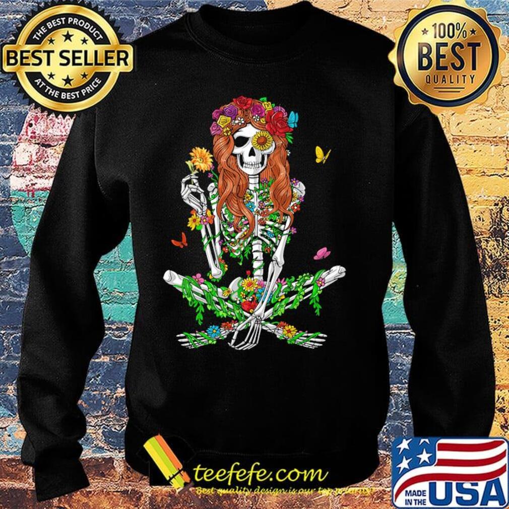 Skeleton Psychedelic Hippie Sunflower Festival Girls Shirt Sweater Skeleton Psychedelic Hippie Sunflower Festival Girls Shirt Sweater