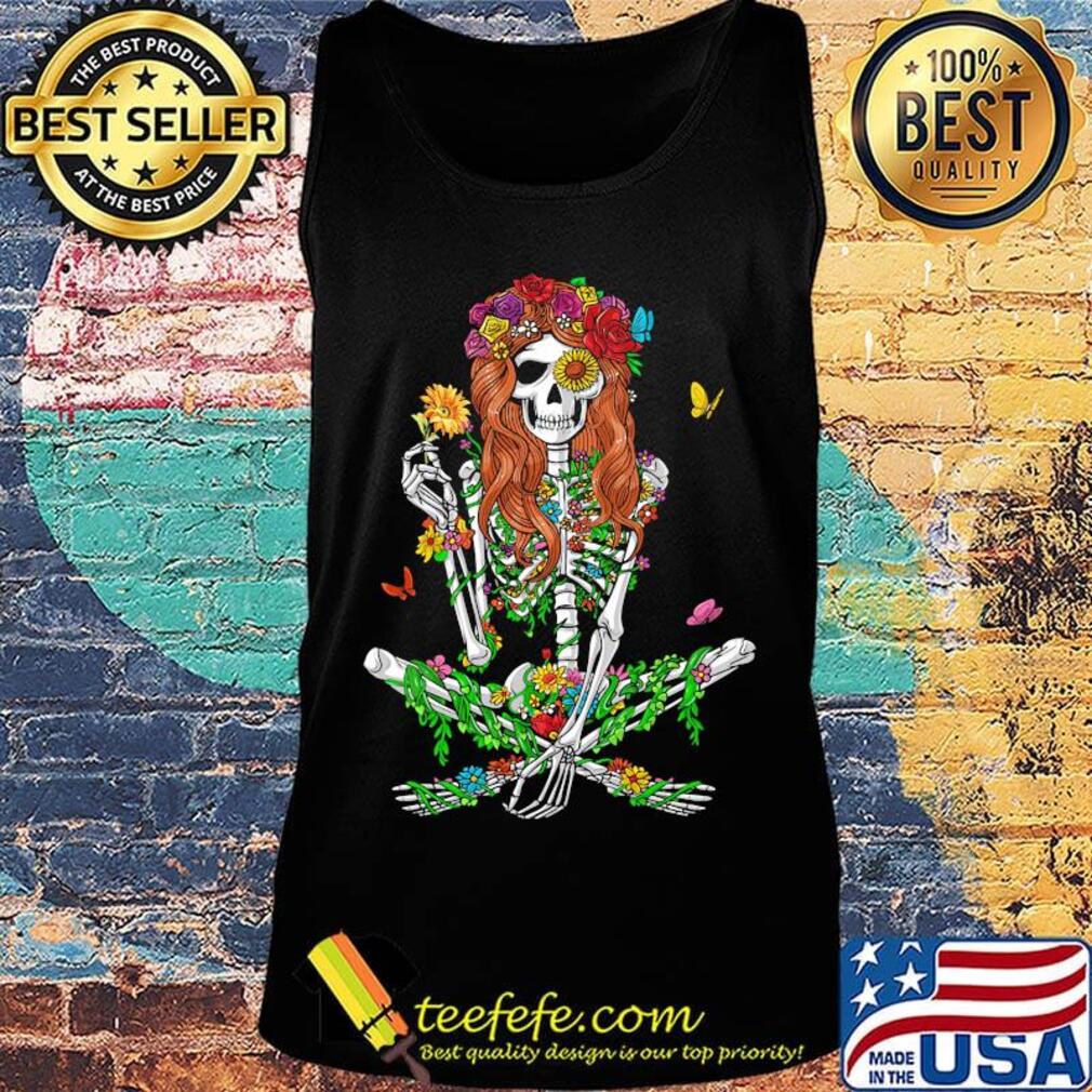 Skeleton Psychedelic Hippie Sunflower Festival Girls Shirt Tank top Skeleton Psychedelic Hippie Sunflower Festival Girls Shirt Tank top