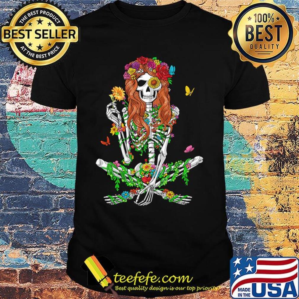Skeleton Psychedelic Hippie Sunflower Festival Girls Shirt Skeleton Psychedelic Hippie Sunflower Festival Girls Shirt