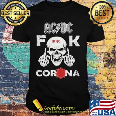 Skull acdc fuck corona covid-19 shirt